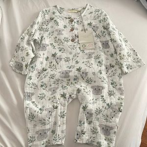 Elegant Baby Organics Koala Print Baby Jumpsuit